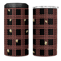 Hawaii Palaka Kahelelani Shell Lei Costume 4 in 1 Can Cooler Tumbler Plaid Patterns DT05 One Size: 16 oz Black - Polynesian Pride