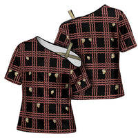 Hawaii Palaka Kahelelani Shell Lei Costume Cross Shoulder Shirt Plaid Patterns
