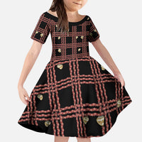 Hawaii Palaka Kahelelani Shell Lei Costume Kid Short Sleeve Dress Plaid Patterns