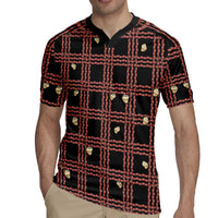 Hawaii Palaka Kahelelani Shell Lei Costume Rugby Jersey Plaid Patterns