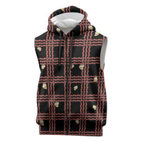 Hawaii Palaka Kahelelani Shell Lei Costume Sleeveless Zip Hoodie Plaid Patterns DT05 Black - Polynesian Pride