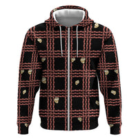 Hawaii Palaka Kahelelani Shell Lei Costume Zip Hoodie Plaid Patterns