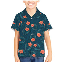 Hawaii Monstera Family Matching Mermaid Dress and Hawaiian Shirt Hibiscus Flowers Simple Style - Polynesian Pride