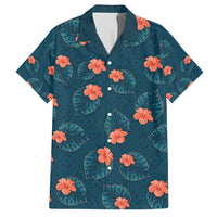 Hawaii Monstera Family Matching Tank Maxi Dress and Hawaiian Shirt Hibiscus Flowers Simple Style - Polynesian Pride