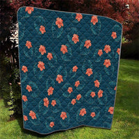 Hawaii Monstera Quilt Hibiscus Flowers Simple Style - Polynesian Pride