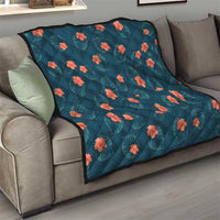 Hawaii Monstera Quilt Hibiscus Flowers Simple Style - Polynesian Pride
