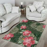 Hawaii Area Rug Green Polynesian Monstera Patterns - Polynesian Pride
