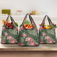 Hawaii Grocery Bag Green Polynesian Monstera Patterns - Polynesian Pride
