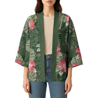 Hawaii Kimono Green Polynesian Monstera Patterns - Polynesian Pride