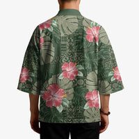 Hawaii Kimono Green Polynesian Monstera Patterns - Polynesian Pride