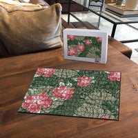 Hawaii Puzzle Green Polynesian Monstera Patterns - Polynesian Pride