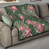 Hawaii Quilt Green Polynesian Monstera Patterns - Polynesian Pride