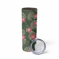 Hawaii Skinny Tumbler Green Polynesian Monstera Patterns - Polynesian Pride