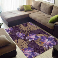 Hawaii Area Rug Purple Polynesian Monstera Patterns - Polynesian Pride