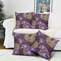 Hawaii Pillow Cover Purple Polynesian Monstera Patterns - Polynesian Pride