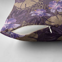 Hawaii Pillow Cover Purple Polynesian Monstera Patterns - Polynesian Pride