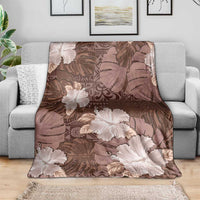 Hawaii Blanket Brown Polynesian Monstera Patterns - Polynesian Pride