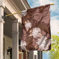 Hawaii Garden Flag Brown Polynesian Monstera Patterns - Polynesian Pride