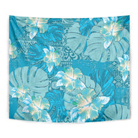 Hawaii Tapestry Teal Polynesian Monstera Patterns DT05 - Polynesian Pride