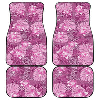 Hawaii Car Mats Magenta Polynesian Monstera Patterns - Polynesian Pride