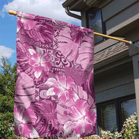 Hawaii Garden Flag Magenta Polynesian Monstera Patterns - Polynesian Pride