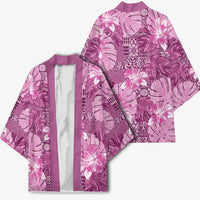 Hawaii Kimono Magenta Polynesian Monstera Patterns - Polynesian Pride