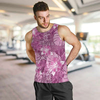 Hawaii Men Tank Top Magenta Polynesian Monstera Patterns - Polynesian Pride