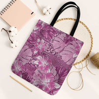 Hawaii Tote Bag Magenta Polynesian Monstera Patterns - Polynesian Pride