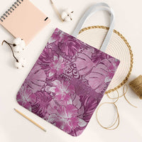 Hawaii Tote Bag Magenta Polynesian Monstera Patterns - Polynesian Pride