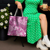 Hawaii Tote Bag Magenta Polynesian Monstera Patterns - Polynesian Pride