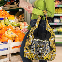Aotearoa Ngati Whatua Grocery Bag Maori Tribal Gold Paua Shell Pattern DT05 - Polynesian Pride