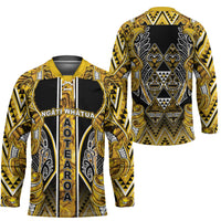 Aotearoa Ngati Whatua Hockey Jersey Maori Tribal Gold Paua Shell Pattern DT05 - Polynesian Pride