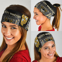 Aotearoa Ngati Whatua Neck Gaiter Maori Tribal Gold Paua Shell Pattern DT05 - Polynesian Pride