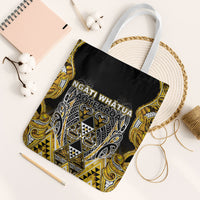 Aotearoa Ngati Whatua Tote Bag Maori Tribal Gold Paua Shell Pattern DT05 White Strap One Size Yellow - Polynesian Pride