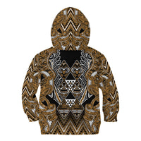 Aotearoa Kati Mamoe Kid Hoodie Maori Brown Tribal Paua Shell Pattern DT05 - Polynesian Pride