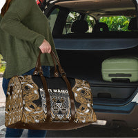Aotearoa Kati Mamoe Travel Bag Maori Brown Tribal Paua Shell Pattern DT05 - Polynesian Pride