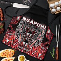 Aotearoa Ngapuhi Apron Maori Red Tribal Paua Shell Pattern DT05 Red - Polynesian Pride