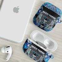 Aotearoa Ngati Porou AirPods Case Maori Light Blue Tribal Paua Shell Pattern DT05 - Polynesian Pride