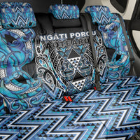 Aotearoa Ngati Porou Back Car Seat Cover Maori Light Blue Tribal Paua Shell Pattern DT05 - Polynesian Pride