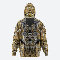 Aotearoa Waikato Tainui Zip Hoodie Maori Light Gold Tribal Paua Shell Pattern DT05 - Polynesian Pride