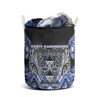 Aotearoa Ngati Kahungunu Laundry Basket Maori Tribal Blue Paua Shell Pattern DT05 - Polynesian Pride
