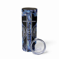 Aotearoa Ngati Kahungunu Skinny Tumbler Maori Tribal Blue Paua Shell Pattern DT05 - Polynesian Pride