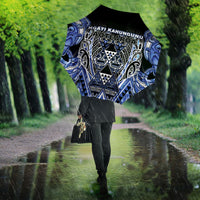 Aotearoa Ngati Kahungunu Umbrella Maori Tribal Blue Paua Shell Pattern DT05 - Polynesian Pride