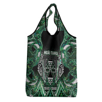 Aotearoa Ngai Tahu Grocery Bag Maori Tribal Dark Green Paua Shell Pattern DT05 - Polynesian Pride