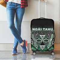 Aotearoa Ngai Tahu Luggage Cover Maori Tribal Dark Green Paua Shell Pattern DT05 - Polynesian Pride