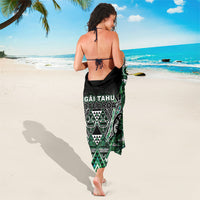 Aotearoa Ngai Tahu Sarong Maori Tribal Dark Green Paua Shell Pattern DT05 - Polynesian Pride