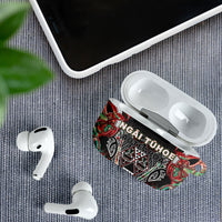 Aotearoa Ngai Tuhoe AirPods Case Maori Tribal Red And Green Paua Shell Pattern DT05 - Polynesian Pride