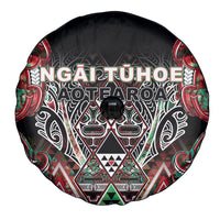 Aotearoa Ngai Tuhoe Spare Tire Cover Maori Tribal Red And Green Paua Shell Pattern DT05 - Polynesian Pride