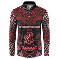 Personalised New Zealand Waitangi Day Button Sweatshirt Te Tiriti O Waitangi 1840 DT05 Black - Polynesian Pride