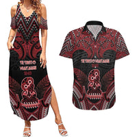 Personalised New Zealand Waitangi Day Couples Matching Summer Maxi Dress and Hawaiian Shirt Te Tiriti O Waitangi 1840 - Polynesian Pride
